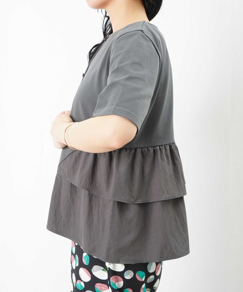 tシャツ LC/LLL 脇フリル前開きクルーネックTシャツ レディース LADY LUCK LUCA tシャツ LC/LLL 脇フリル前開きクルーネックT