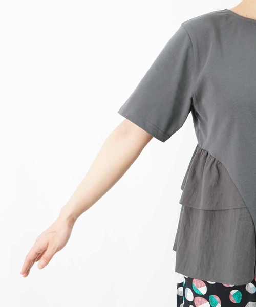 tシャツ LC/LLL 脇フリル前開きクルーネックTシャツ レディース LADY LUCK LUCA tシャツ LC/LLL 脇フリル前開きクルーネックT