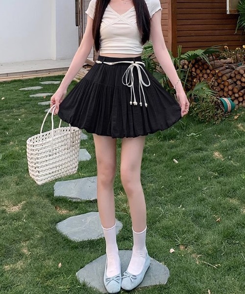 セール】バルーンスカート（ロープリボン付き）（スカート