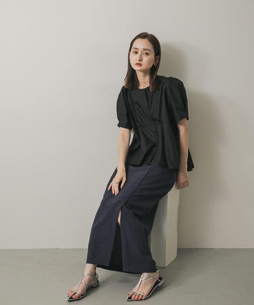 SENSE OF PLACE by URBAN RESEARCH（センスオブプレイスバイアーバンリサーチ）の「バックタックプリーツブラウス（シャツ/ブラウス・レディース・オフホワイト/ブルー/ブラック・ONE）」の14枚目の写真