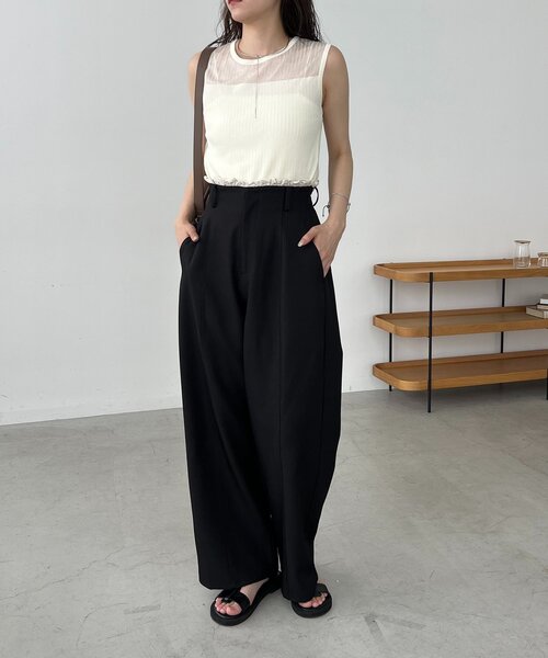 【美品】CAPRICIEUX LE'MAGE フリルウエストパンツ S CAPRICIEUX LE'MAGE（カプリシューレマージュ）の「フリルウエスト