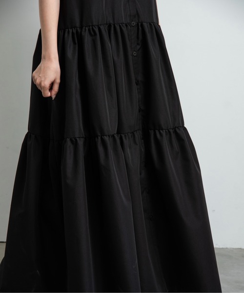 lawgy（ラウジー）の「collar tiered op / カラーティアードワンピ（ワンピース・レディース・ブラック/チャコール/ベージュ・FREE）」の16枚目の写真