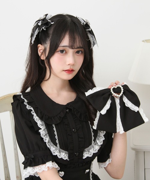 DearMyLove(ディアマイラブ)の「丸襟フリルヨークレースリボンブラウス(シャツ/ブラウス・レディース・ホワイト/ブルーグレー/ブラック・LARGE/MEDIUM/3L/LL)」の21枚目の写真