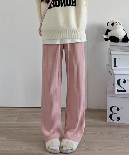 SHEPP(シープ)の「リブ スウェット イージーパンツ(スウェットパンツ・レディース・アイボリー/ブラック/グレー/ピンク・F)」の14枚目の写真