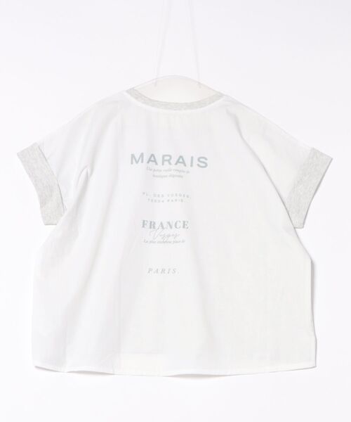 Three Four Time(スリーフォータイム)の「バックプリント異素材バイカラープルオーバー(Tシャツ/カットソー・レディース・ホワイト/グレー・FREE)」の22枚目の写真
