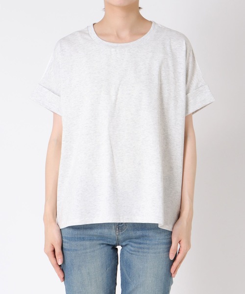 Three Four Time(スリーフォータイム)の「バックプリント異素材バイカラープルオーバー(Tシャツ/カットソー・レディース・ホワイト/グレー・FREE)」の10枚目の写真