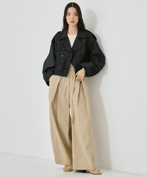 STUDIOUS（ステュディオス）の「【STUDIOUS/ステュディオス】Back Asymmetry Chino Pants/バックアシンメトリーチノパンツ/小尻効果/ウォッシャブル/オフィスカジュアル/前ももカバー/ベルト取り外し可（チノパンツ・レディース・ベージュ/ブラック・1/2）」の21枚目の写真