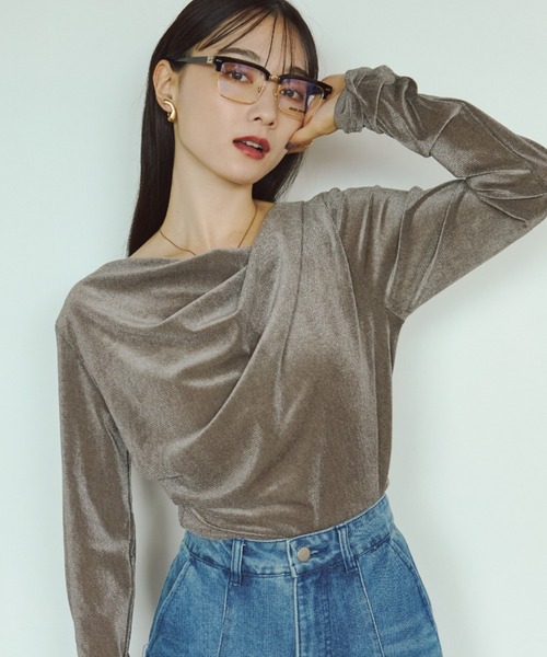 トップス fuu フィンガードレープフロッキートップス（Tシャツ/カットソー）｜VANNIE