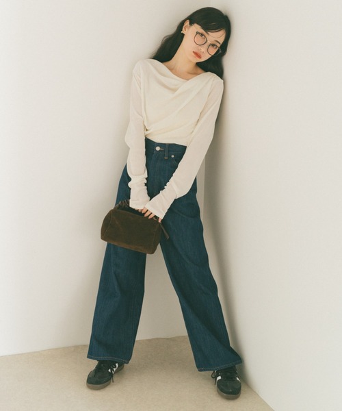 VANNIE U（ヴァニーユー）の「フィンガードレープフロッキートップス（Tシャツ/カットソー・レディース・グレー/アイボリー・FREE）」の21枚目の写真