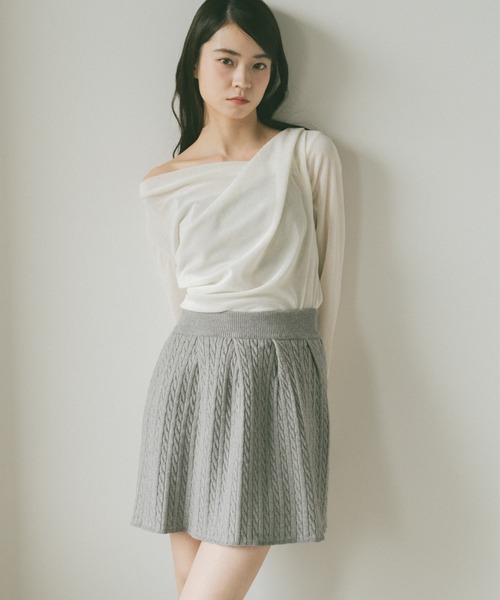 フィンガードレープフロッキートップス（Tシャツ/カットソー）｜VANNIE