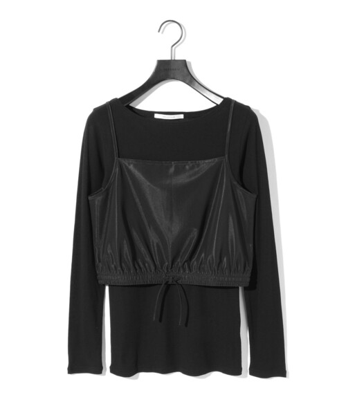 MIDIUMISOLID（ミディウミソリッド）の「MIDIUMISOLID for Ladies キャミソールトップスアンサンブル（Tシャツ/カットソー・レディース・オフホワイト/イエロー/ブラック・FREE）」の3枚目の写真