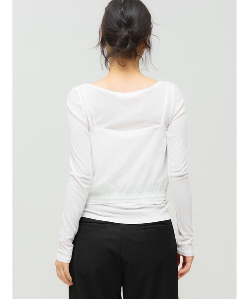 MIDIUMISOLID（ミディウミソリッド）の「MIDIUMISOLID for Ladies キャミソールトップスアンサンブル（Tシャツ/カットソー・レディース・オフホワイト/イエロー/ブラック・FREE）」の8枚目の写真