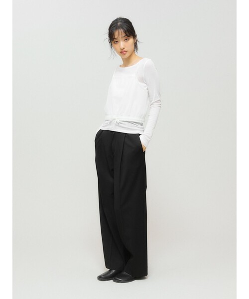 MIDIUMISOLID（ミディウミソリッド）の「MIDIUMISOLID for Ladies キャミソールトップスアンサンブル（Tシャツ/カットソー・レディース・オフホワイト/イエロー/ブラック・FREE）」の10枚目の写真