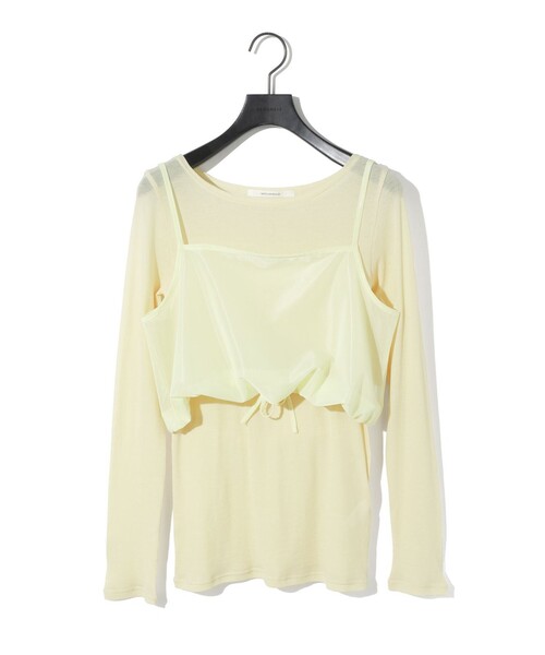 MIDIUMISOLID（ミディウミソリッド）の「MIDIUMISOLID for Ladies キャミソールトップスアンサンブル（Tシャツ/カットソー・レディース・オフホワイト/イエロー/ブラック・FREE）」の13枚目の写真