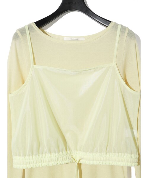 MIDIUMISOLID（ミディウミソリッド）の「MIDIUMISOLID for Ladies キャミソールトップスアンサンブル（Tシャツ/カットソー・レディース・オフホワイト/イエロー/ブラック・FREE）」の14枚目の写真