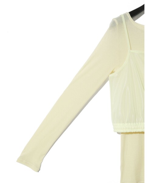 MIDIUMISOLID（ミディウミソリッド）の「MIDIUMISOLID for Ladies キャミソールトップスアンサンブル（Tシャツ/カットソー・レディース・オフホワイト/イエロー/ブラック・FREE）」の15枚目の写真