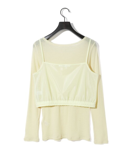 MIDIUMISOLID（ミディウミソリッド）の「MIDIUMISOLID for Ladies キャミソールトップスアンサンブル（Tシャツ/カットソー・レディース・オフホワイト/イエロー/ブラック・FREE）」の17枚目の写真