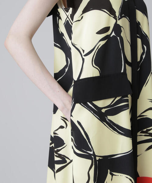 カラーオーバーレイプリントワンピース（ワンピース）｜ADORE