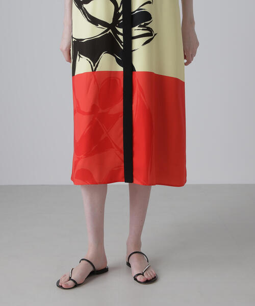 カラーオーバーレイプリントワンピース（ワンピース）｜ADORE