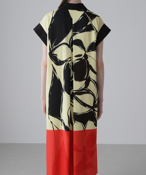 カラーオーバーレイプリントワンピース（ワンピース）｜ADORE