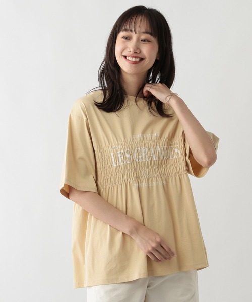 FOUND GOOD(ファウンドグッド)の「シャーリングプリント/5S(Tシャツ/カットソー・レディース・グレー系8/ホワイト系5/イエロー系2/ブラック・L/M/S)」の4枚目の写真