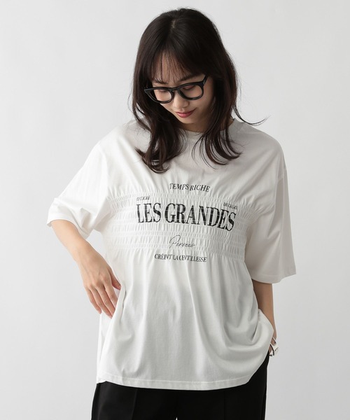 FOUND GOOD(ファウンドグッド)の「シャーリングプリント/5S(Tシャツ/カットソー・レディース・グレー系8/ホワイト系5/イエロー系2/ブラック・L/M/S)」の21枚目の写真