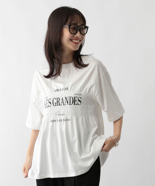 FOUND GOOD(ファウンドグッド)の「シャーリングプリント/5S(Tシャツ/カットソー・レディース・グレー系8/ホワイト系5/イエロー系2/ブラック・L/M/S)」の22枚目の写真