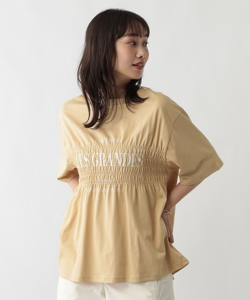 FOUND GOOD(ファウンドグッド)の「シャーリングプリント/5S(Tシャツ/カットソー・レディース・グレー系8/ホワイト系5/イエロー系2/ブラック・L/M/S)」の6枚目の写真