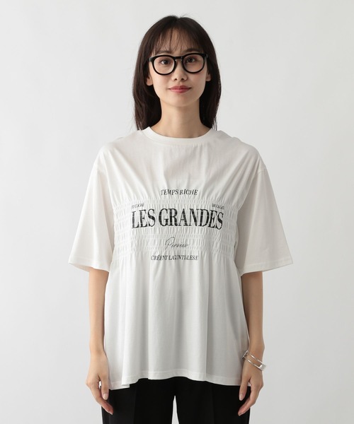 FOUND GOOD(ファウンドグッド)の「シャーリングプリント/5S(Tシャツ/カットソー・レディース・グレー系8/ホワイト系5/イエロー系2/ブラック・L/M/S)」の8枚目の写真