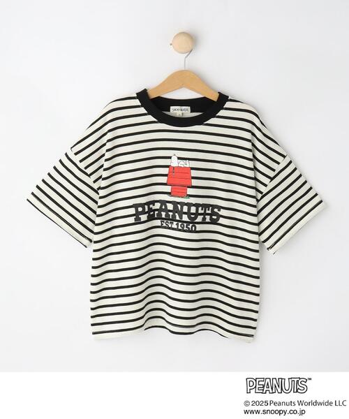 PEANUTS(ピーナッツ)の「【PEANUTS】ボーダーTシャツ(Tシャツ/カットソー・キッズ・ベージュ系2/ブラック系2・15 /12/10/11/14/13)」の3枚目の写真