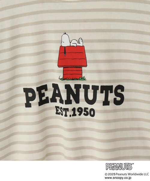 PEANUTS(ピーナッツ)の「【PEANUTS】ボーダーTシャツ(Tシャツ/カットソー・キッズ・ベージュ系2/ブラック系2・15 /12/10/11/14/13)」の10枚目の写真