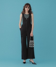 AREGRE フロントZIPオールインワン　ブラック AREGRE フロントZIPオールインワン ブラック