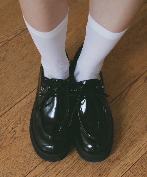 EIMY ISTOIRE(エイミーイストワール)の「レースアップボリュームローファー(ローファー・レディース・ブラウン/ブラック・L/M/S)」の4枚目の写真