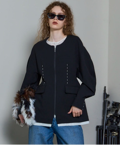 25AW PRE-ORDER】Hour Glass Worsted Zip Jacket/アワーグラス