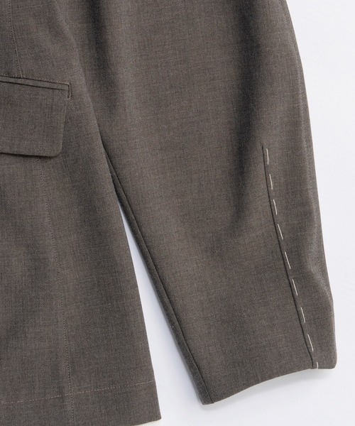 MAISON SPECIAL（メゾンスペシャル）の「Hour Glass Worsted Zip Jacket/アワーグラスウーステッドジップジャケット■セットアップ対応■（ノーカラージャケット・レディース・ブラック/モカ・FREE）」の6枚目の写真