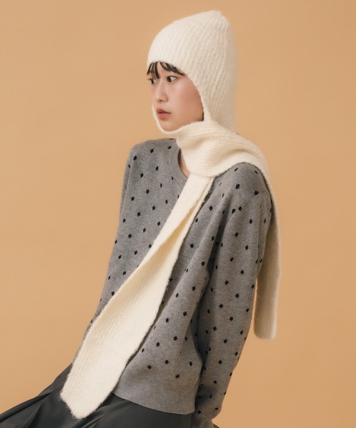 セール】フラップ付きブークレニット帽 / ギフト クリスマス 贈り物