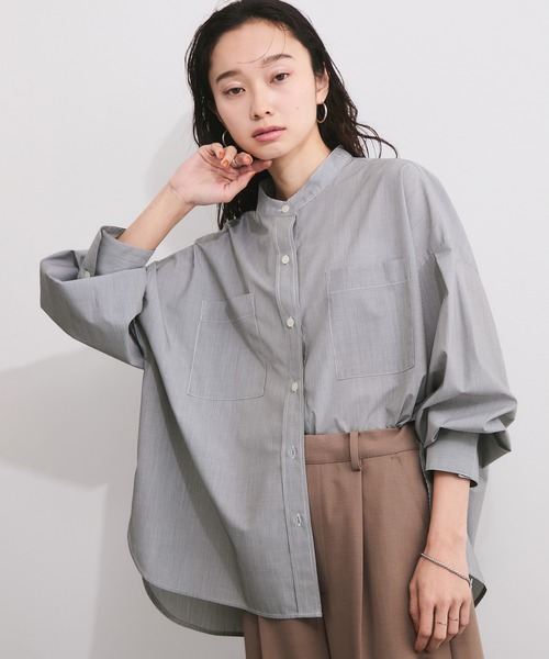 LE CERCLE par rope'（ルセルクルパーロペ）の「ブロードバンドカラーブラウス（シャツ/ブラウス・レディース・パープル系その他4/ブルー系その他6/ブラック系その他3/ブラック系その他・FREE）」の2枚目の写真