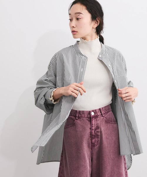 LE CERCLE par rope'（ルセルクルパーロペ）の「ブロードバンドカラーブラウス（シャツ/ブラウス・レディース・パープル系その他4/ブルー系その他6/ブラック系その他3/ブラック系その他・FREE）」の3枚目の写真