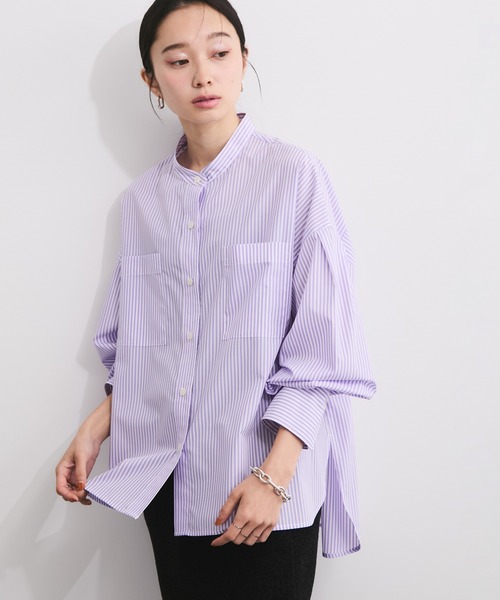 LE CERCLE par rope'（ルセルクルパーロペ）の「ブロードバンドカラーブラウス（シャツ/ブラウス・レディース・パープル系その他4/ブルー系その他6/ブラック系その他3/ブラック系その他・FREE）」の4枚目の写真