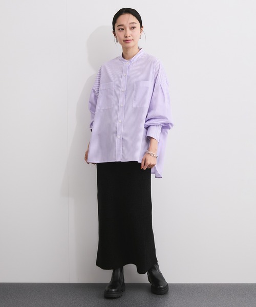 LE CERCLE par rope'（ルセルクルパーロペ）の「ブロードバンドカラーブラウス（シャツ/ブラウス・レディース・パープル系その他4/ブルー系その他6/ブラック系その他3/ブラック系その他・FREE）」の7枚目の写真