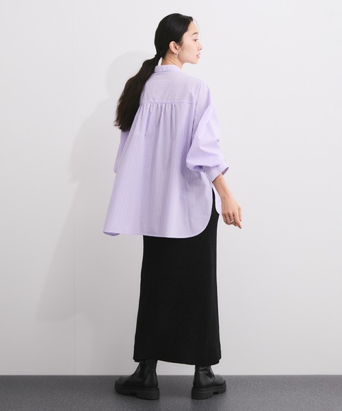 LE CERCLE par rope'（ルセルクルパーロペ）の「ブロードバンドカラーブラウス（シャツ/ブラウス・レディース・パープル系その他4/ブルー系その他6/ブラック系その他3/ブラック系その他・FREE）」の8枚目の写真