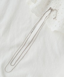 PUAL CE CIN | ボックスチェーン2連レイヤードネックレス(ネックレス)