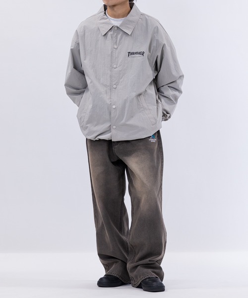 at】〔THRASHER/スラッシャー〕ナイロン ロゴプリント コーチ