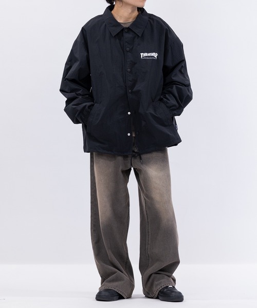THRASHER（スラッシャー）の「【at】〔THRASHER/スラッシャー〕ナイロン ロゴプリント コーチジャケット（ナイロンジャケット・メンズ・カーキ/ブラック/ライトグレー・LARGE/MEDIUM）」の21枚目の写真
