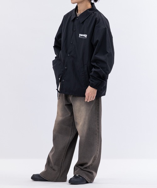 THRASHER（スラッシャー）の「【at】〔THRASHER/スラッシャー〕ナイロン ロゴプリント コーチジャケット（ナイロンジャケット・メンズ・カーキ/ブラック/ライトグレー・LARGE/MEDIUM）」の22枚目の写真