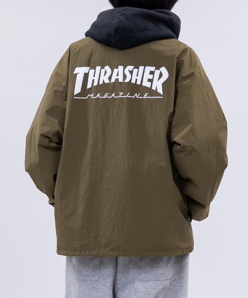 at】〔THRASHER/スラッシャー〕ナイロン ロゴプリント コーチ