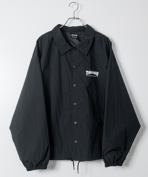 THRASHER（スラッシャー）の「【at】〔THRASHER/スラッシャー〕ナイロン ロゴプリント コーチジャケット（ナイロンジャケット・メンズ・カーキ/ブラック/ライトグレー・LARGE/MEDIUM）」の12枚目の写真