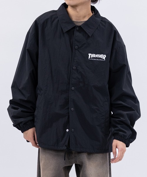 THRASHER（スラッシャー）の「【at】〔THRASHER/スラッシャー〕ナイロン ロゴプリント コーチジャケット（ナイロンジャケット・メンズ・カーキ/ブラック/ライトグレー・LARGE/MEDIUM）」の18枚目の写真