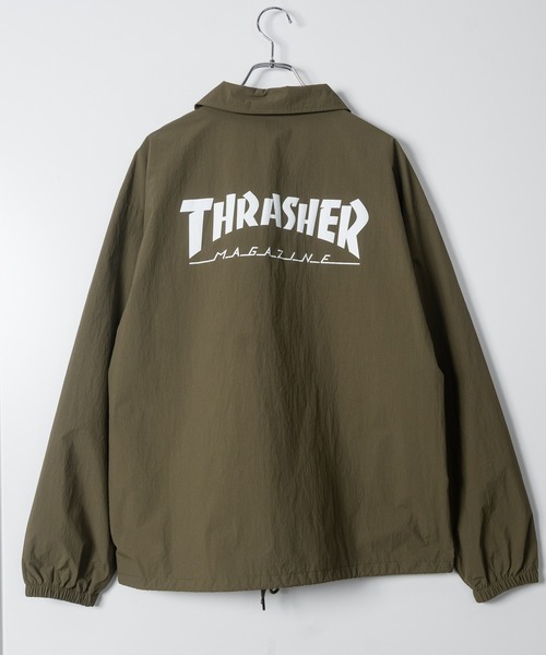THRASHER（スラッシャー）の「【at】〔THRASHER/スラッシャー〕ナイロン ロゴプリント コーチジャケット（ナイロンジャケット・メンズ・カーキ/ブラック/ライトグレー・LARGE/MEDIUM）」の17枚目の写真