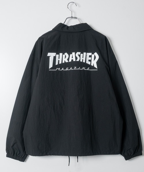 THRASHER（スラッシャー）の「【at】〔THRASHER/スラッシャー〕ナイロン ロゴプリント コーチジャケット（ナイロンジャケット・メンズ・カーキ/ブラック/ライトグレー・LARGE/MEDIUM）」の13枚目の写真